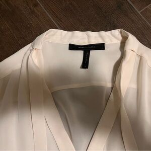 BCBG Max Azria 100% silk button shirt white size M